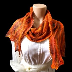 Silk rectangular shawl lace design